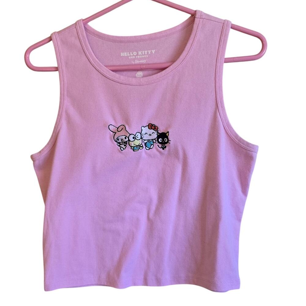 Hello Kitty pink crop top tank size large